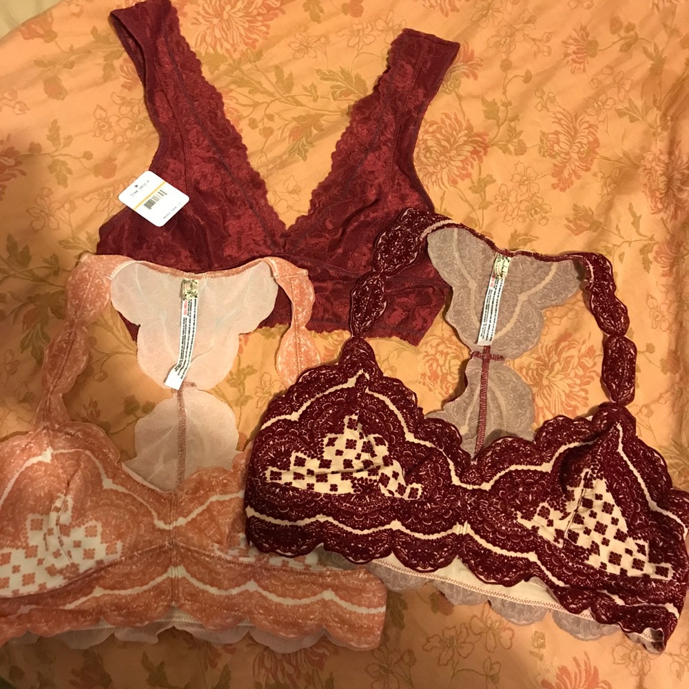 SOLD Free People bralettes 3 pieces